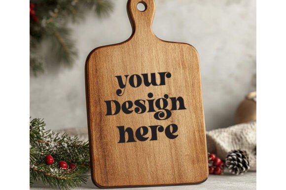 Christmas Cutting Board Mockup 6: Essential Graphics & Product Mockups
