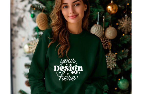 Christmas Forest Green Shirt Mockup 65: Graphics & Product Mockups