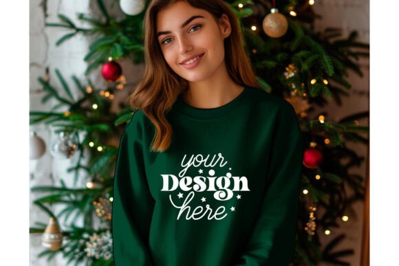 Christmas Forest Green Shirt Mockup 70: Graphics & Product Mockups