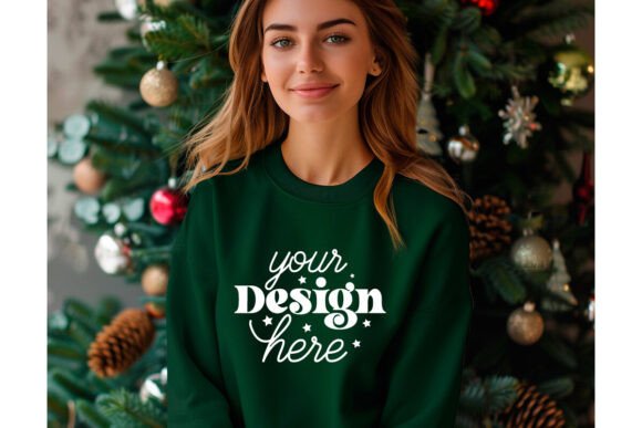 Christmas Forest Green Shirt Mockup 77: Graphics & Product Mockups