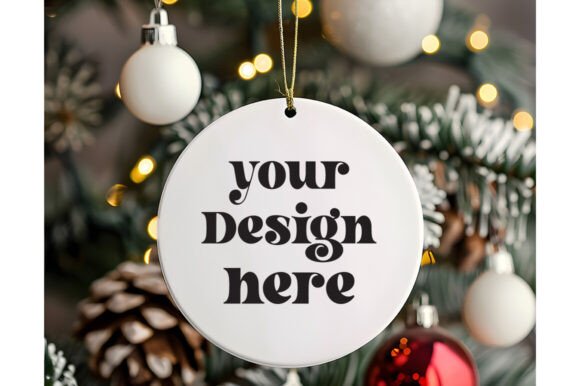 Christmas Ornament Round Sing Mockup 21: Graphics & Product Mockups