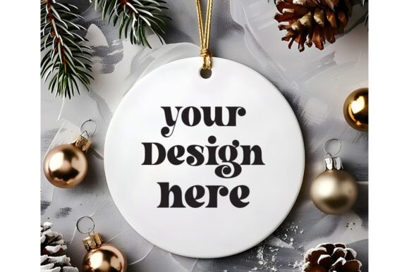 Christmas Ornament Round Sing Mockup 23: Graphics & Product Mockups