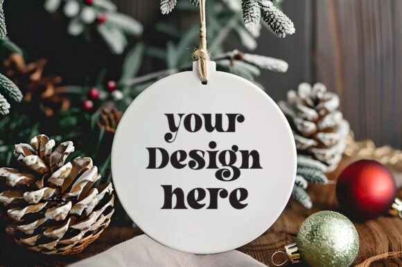 Christmas Ornament Round Sing Mockup 45: Graphics & Product Mockups