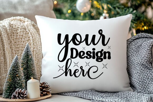 Christmas Pillow Mockup 213: Graphics for Product Mockups