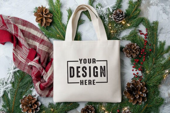 Christmas Tote Bag Mockup: Essential Graphics for Product Mockups