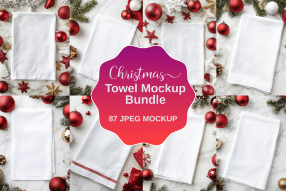 Christmas Towel Mockup Bundle: Graphics & Product Mockups