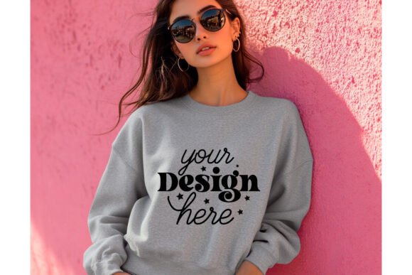 Gildan 18000 Ash Mockup 6: Graphics & Product Mockups