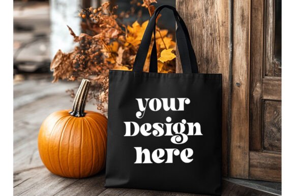 Halloween Black Tote Bag Mockup 13: Essential Graphics