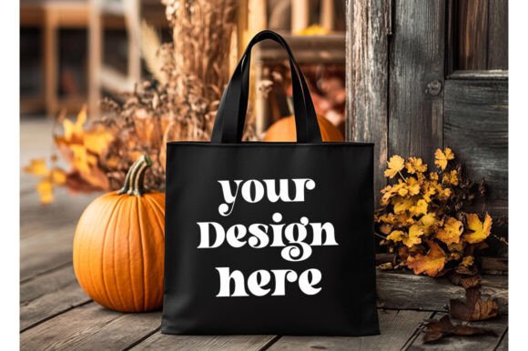 Halloween Black Tote Bag Mockup 20: Graphics & Product Mockups