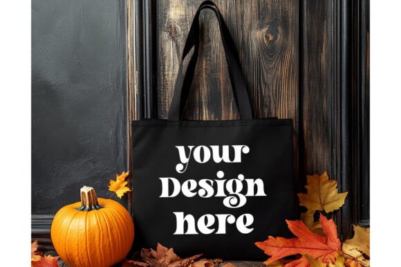 Halloween Black Tote Bag Mockup 6: Essential Graphics & Product Mockups
