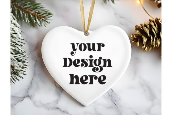 Heart Shape Christmas Ornament Mockup 18: Graphics & Product Mockups