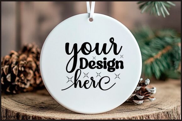 Round Christmas Ornament Mockup 106: Graphics & Product Mockups