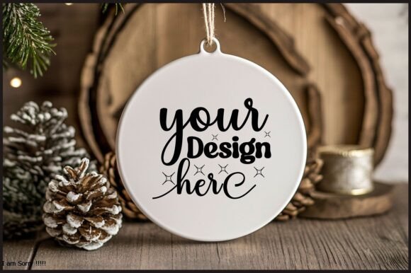 Round Christmas Ornament Mockup 3: Graphics & Product Mockups