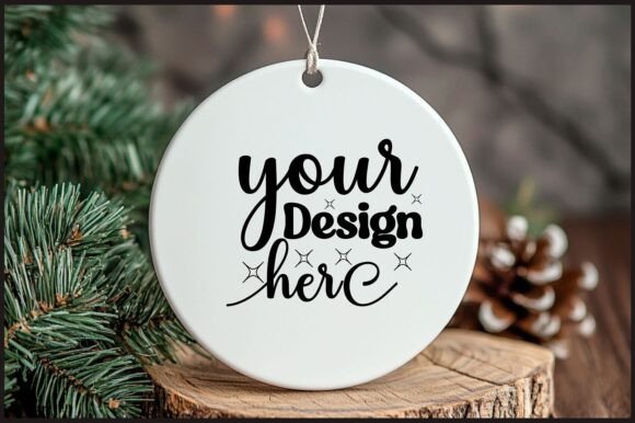 Round Christmas Ornament Mockup 45: Graphics for Product Mockups