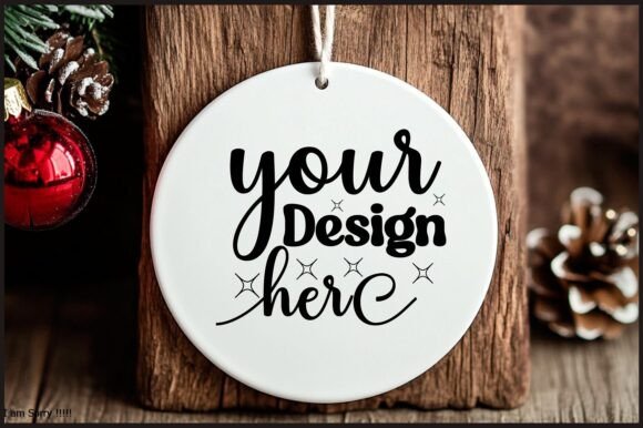 Round Christmas Ornament Mockup 52: Graphics & Product Mockups