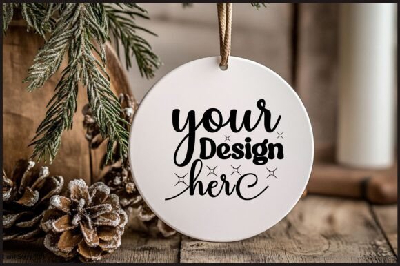 Round Christmas Ornament Mockup 57: Graphics & Product Mockups