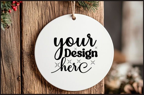 Round Christmas Ornament Mockup 74: Graphics & Product Mockups